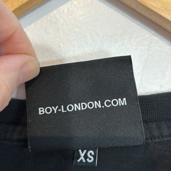 BOY London Black Tie-Waist Rose T-Shirt XS - Picture 6 of 11